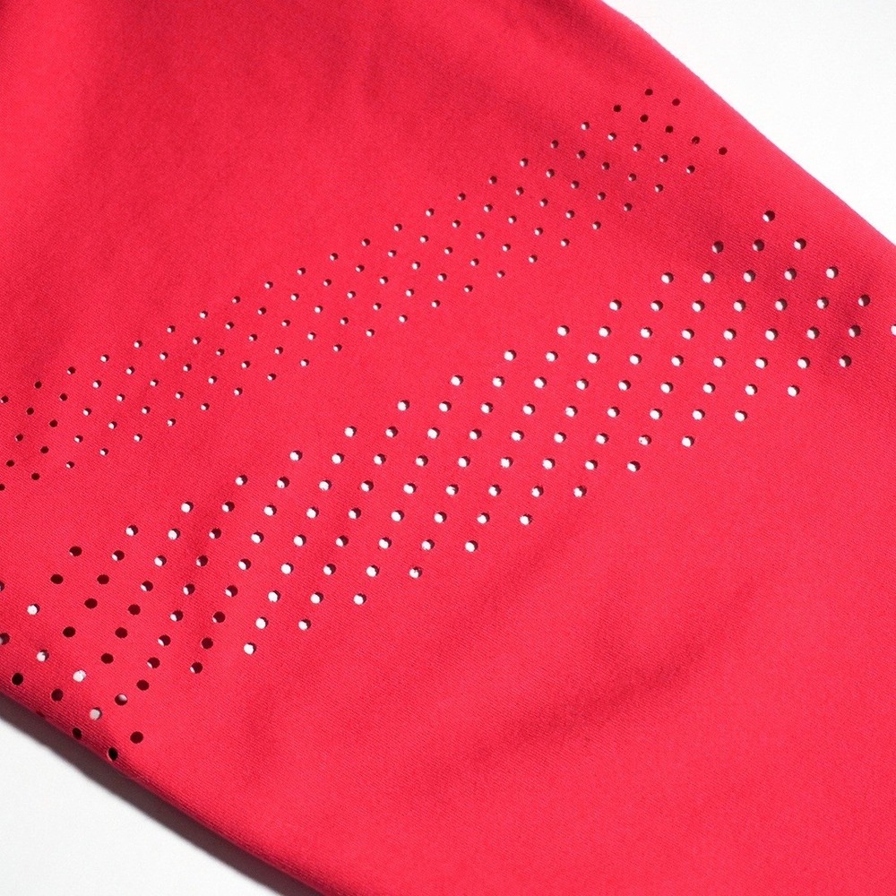 Vibrant Neon Dragonfruit High Rise Laser Cut Capri Leggings Active Plus 1X XL - Picture 4 of 9